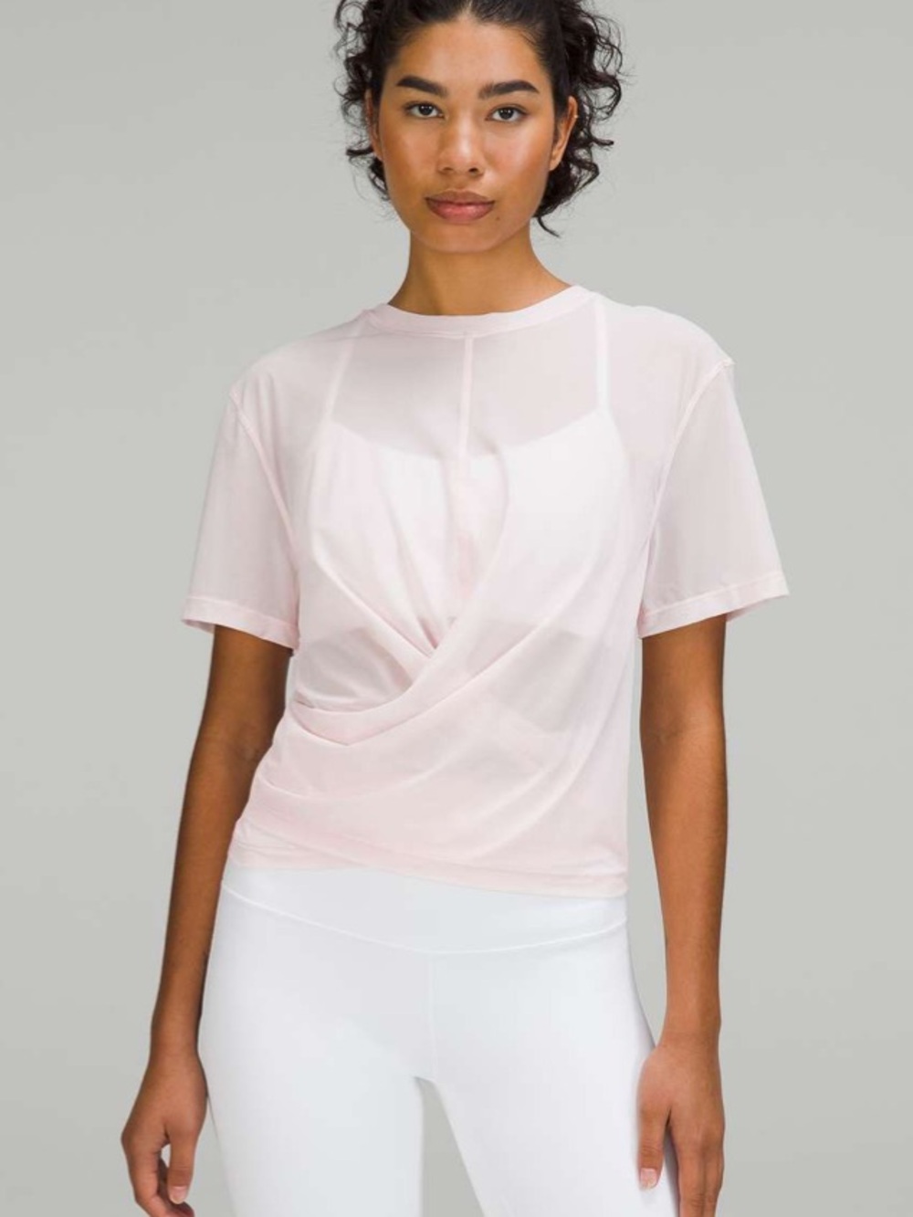 [LULULEMON] Lightweight Mesh Reversible Yoga T-Shirt in ‘Strawberry Milk’